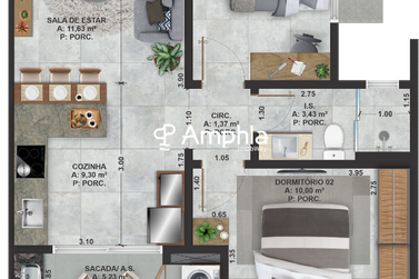 Apartamento &agrave; venda - 58m&sup2; - Biopark