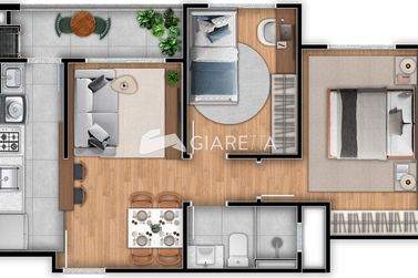 Apartamento &agrave; venda - 44m&sup2; - JARDIM TOCANTINS