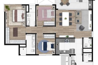Apartamento &agrave; venda - 148m&sup2; - Centro