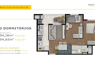 Apartamento &agrave; venda - 54m&sup2; - Tocantins