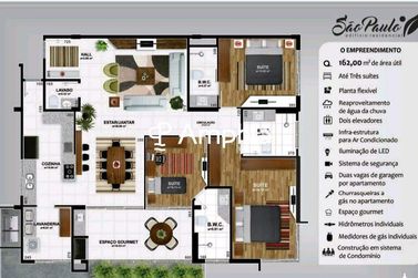 Apartamento &agrave; venda - 162m&sup2; - Centro