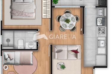 Apartamento &agrave; venda - 46m&sup2; - JARDIM TOCANTINS