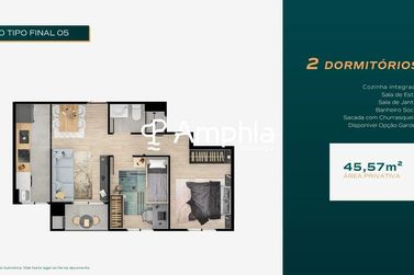 Apartamento &agrave; venda - 45m&sup2; - Vila Industrial
