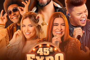 45&ordf; EXPO Para&iacute;ba do Sul: Thales Roberto, Felipe Ara&uacute;jo, Nayara Azevedo e Belo 