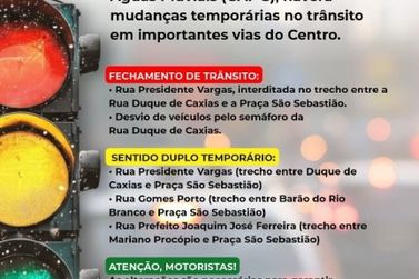 Obras da Galeria de &Aacute;guas Pluviais alteram tr&acirc;nsito no Centro de Tr&ecirc;s Rios