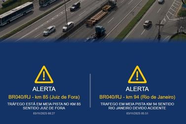 Tr&aacute;fego na Serra de Petr&oacute;polis tem reten&ccedil;&atilde;o em subida e descida da BR-040