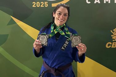 Faixa-roxa de Umuarama, Laís Furlan é vice-campeã brasileira de jiu-jitsu