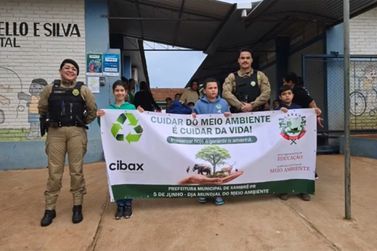 Polícia Militar participa de caminhada alusiva ao Dia do Meio Ambiente em Xambrê