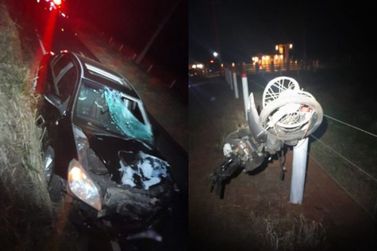Mulher perde a vida em colis&atilde;o entre carro e moto, entre Douradina e Ivat&eacute;