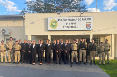 Alunos-soldados se apresentam ao 7&ordm; Batalh&atilde;o da Pol&iacute;cia Militar em Cruzeiro do Oeste