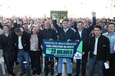 Governador anuncia R$ 23,3 milh&otilde;es em investimentos para Cruzeiro do Oeste