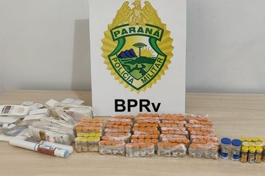 PRE apreende medicamentos emagrecedores irregulares na PR-182, em Francisco Alves