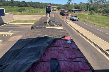 Pol&iacute;cia Rodovi&aacute;ria Federal apreende carreta com 600 mil ma&ccedil;os de cigarros em Alto Para&iacute;so