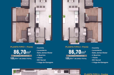 Apartamento &agrave; venda - 66m&sup2; - Zona III