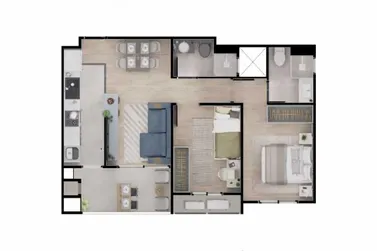 Apartamento &agrave; venda - 54m&sup2; - Porto Madero