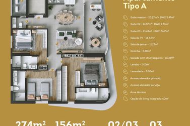 Apartamento &agrave; venda - 156m&sup2; - Zona I