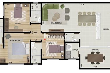 Apartamento &agrave; venda - 123m&sup2; - VILLA TOSCANA