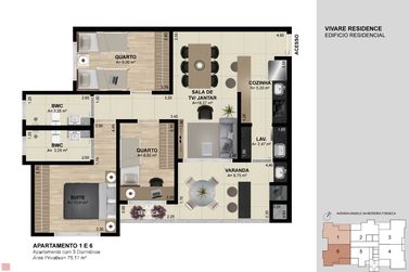 Apartamento &agrave; venda - 80m&sup2; - Zona I