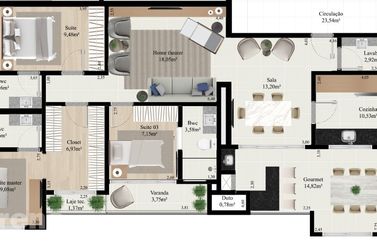 Apartamento &agrave; venda - 133m&sup2; - Zona I-A