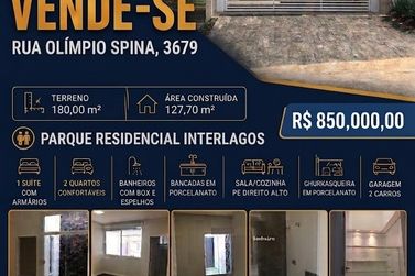 Casa &agrave; venda - 180m&sup2; - PARQUE RESIDENCIAL INTERLAGOS