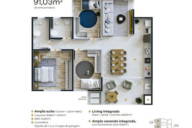 Apartamento &agrave; venda - 91m&sup2; - Parque Residencial Interlagos II