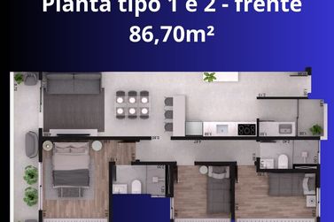 Apartamento &agrave; venda - 86m&sup2; - Zona III