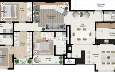 Apartamento &agrave; venda - 133m&sup2; - Zona I-A
