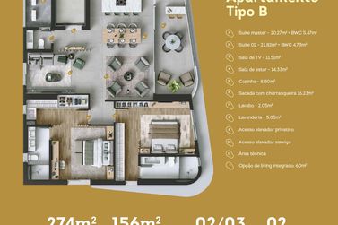 Apartamento &agrave; venda - 156m&sup2; - Zona I