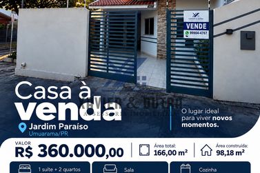 Casa &agrave; venda - 98m&sup2; - Jardim Para&iacute;so