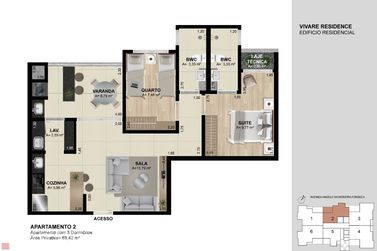 Apartamento &agrave; venda - 71m&sup2; - Zona I