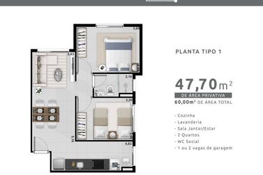 Apartamento &agrave; venda - 60m&sup2; - Porto Madero