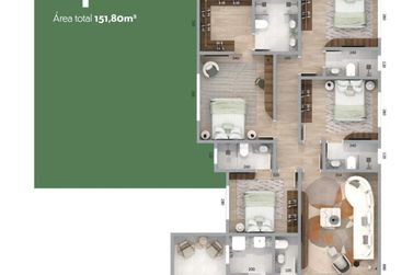 Apartamento &agrave; venda - 151m&sup2; - Porto Fino Residence