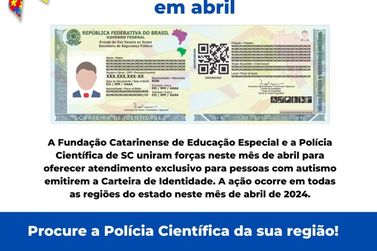 Mutirão promove confecção de carteira de identidade para autistas em SC
