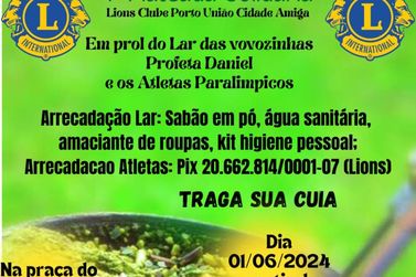 Lions Clube Porto União Cidade Amiga realiza 1ª Mateada Solidária