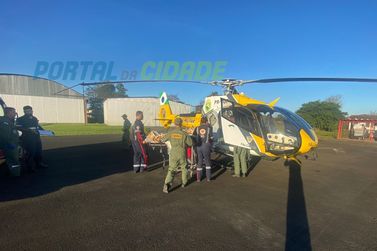 Helicóptero da polícia transporta paciente em estado grave até Campo Largo