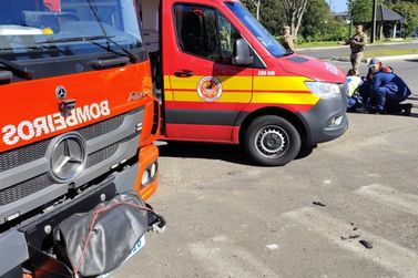 Motociclista fica ferido ap&oacute;s colis&atilde;o com caminh&atilde;o em Porto Uni&atilde;o