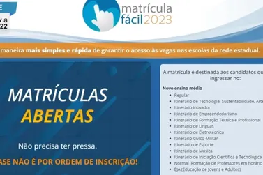 Matrículas para rede estadual do RJ seguem abertas até sexta-feira