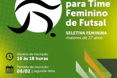 Barra do Piraí seleciona meninas para time de futsal