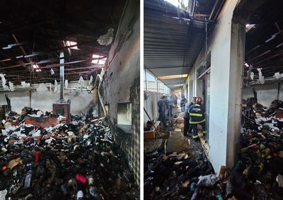 Corpo de Bombeiros, Defesa Civil, Pol&iacute;cia Militar e brigadistas atuaram no combate &agrave;s chamas