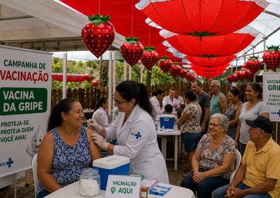 Moradores poder&atilde;o atualizar a caderneta durante o Festival da Fam&iacute;lia, M&uacute;sica e Morango