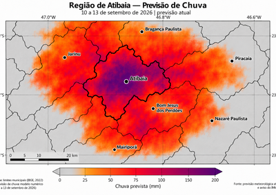 Cidade acumulou 165 mm em tr&ecirc;s dias, ante m&eacute;dia hist&oacute;rica de 83 mm; Prefeitura mant&eacute;m monitoramento e controle de comportas