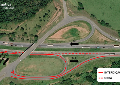 Interdi&ccedil;&atilde;o acontece no sentido Belo Horizonte, entre os km 16+400 e 14+700, e deve durar at&eacute; o dia 26 de setembro