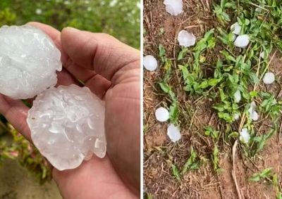 Chuva forte e granizo de at&eacute; 10 cent&iacute;metros atingiram a cidade na segunda-feira (31); Atibaia est&aacute; na &aacute;rea de aten&ccedil;&atilde;o para tempestades nesta ter&ccedil;a (1&ordm;)