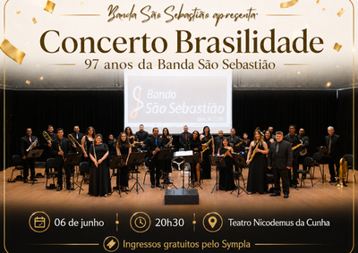 Concerto Brasilidade ser&aacute; realizado no dia 6 de junho, &agrave;s 20h30, no Teatro Nicodemus da Cunha, com ingressos gratuitos pelo Sympla