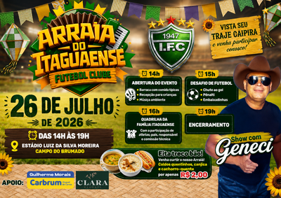 Evento ser&aacute; realizado no Campo do Brumado, das 14h &agrave;s 19h, com quadrilha, desafios de futebol, comidas t&iacute;picas e show de Geneci