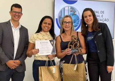 Reconhecimento foi entregue durante treinamento t&eacute;cnico voltado &agrave; equipe do Centro de Material e Esteriliza&ccedil;&atilde;o