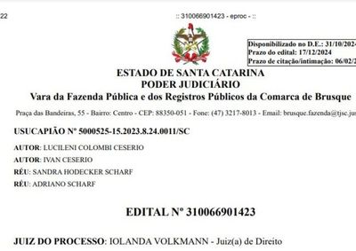 Publica&ccedil;&atilde;o Legal - Edital de Usucapi&atilde;o Judicial