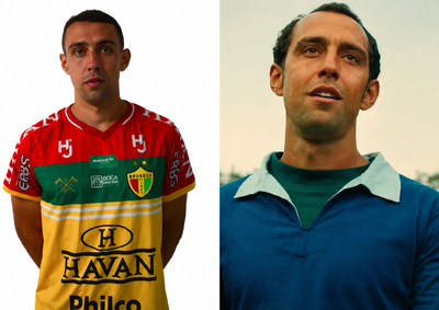 Fillipe Soutto, que passou pelo Quadricolor em 2021, interpreta G&eacute;rson na produ&ccedil;&atilde;o "Brasil 70: A Saga do Tri".
