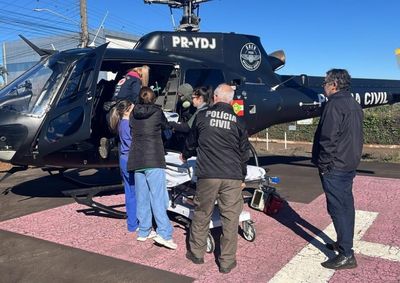 V&iacute;tima precisou ser intubada ainda durante o atendimento e foi transferida de helic&oacute;ptero 