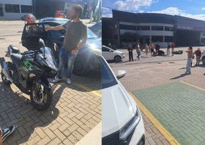 Motociclista recebeu os primeiros atendimentos no local e foi encaminhado ao Hospital Azambuja para avalia&ccedil;&atilde;o m&eacute;dica